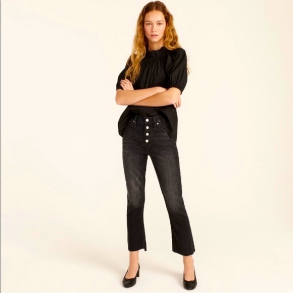 J CREW Billie Demi Boot Crop Jeans Charcoal 26 - Picture 1 of 13